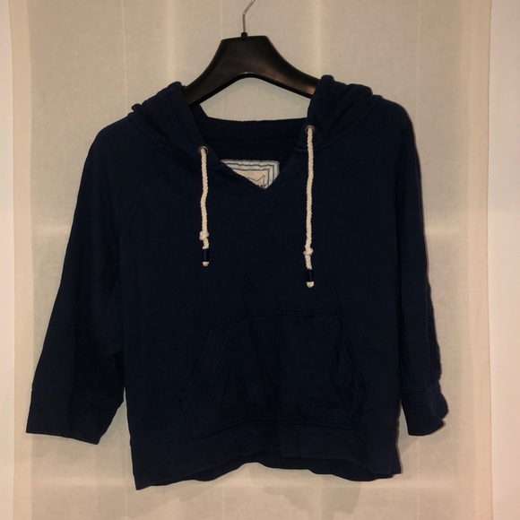 Cropped Navy Hoodie - Picture 1 of 3